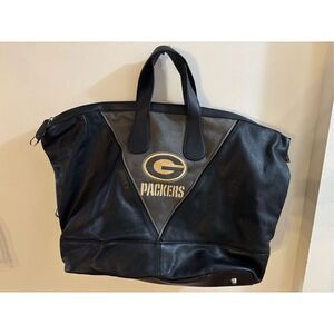 Green Bay Packer Leather Overnight Bag